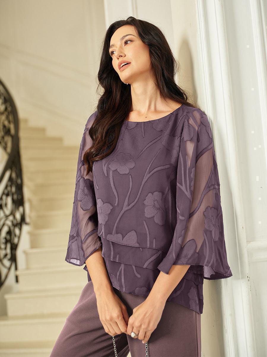 Blusa tipo capa de gasa floral