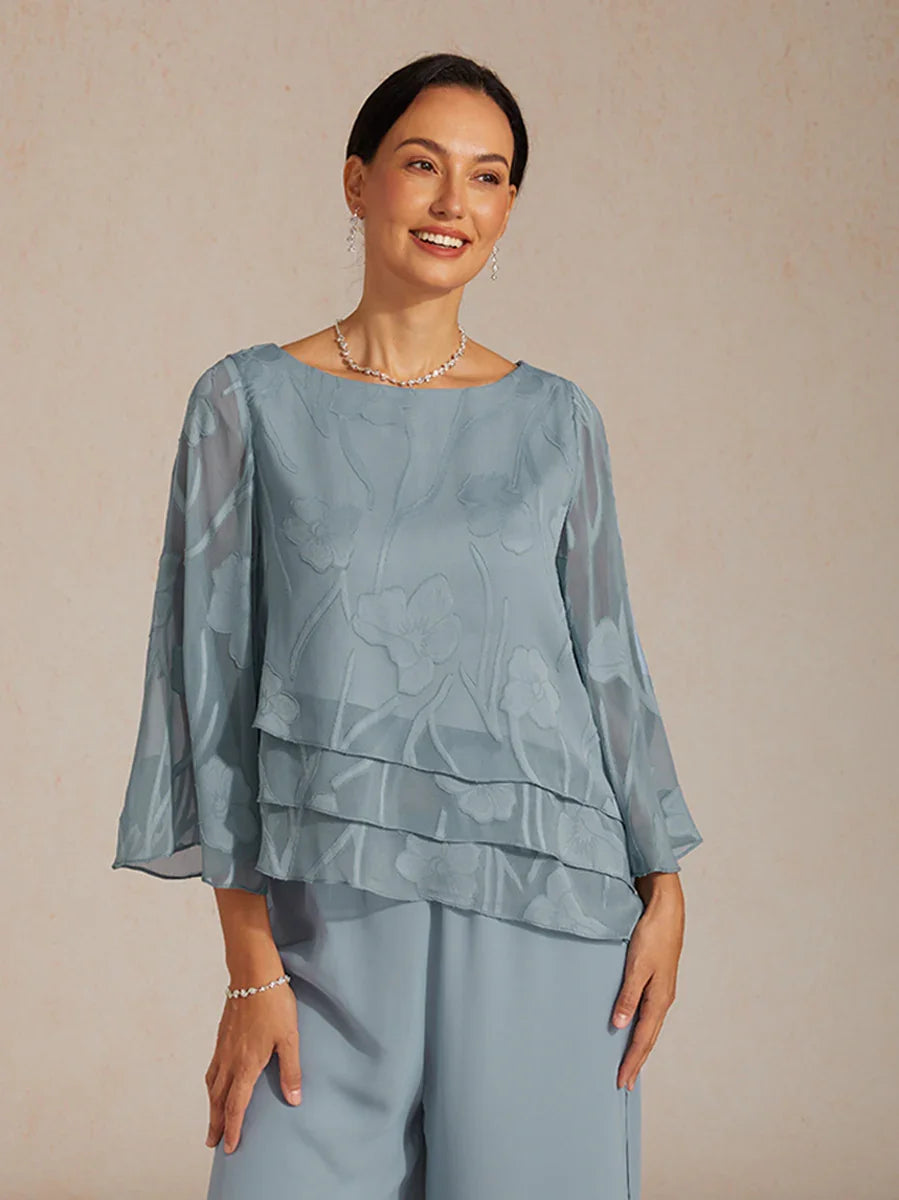 Blusa tipo capa de gasa floral