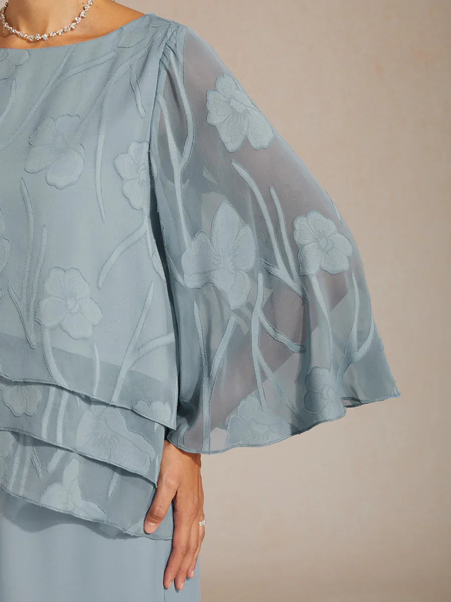 Blusa tipo capa de gasa floral