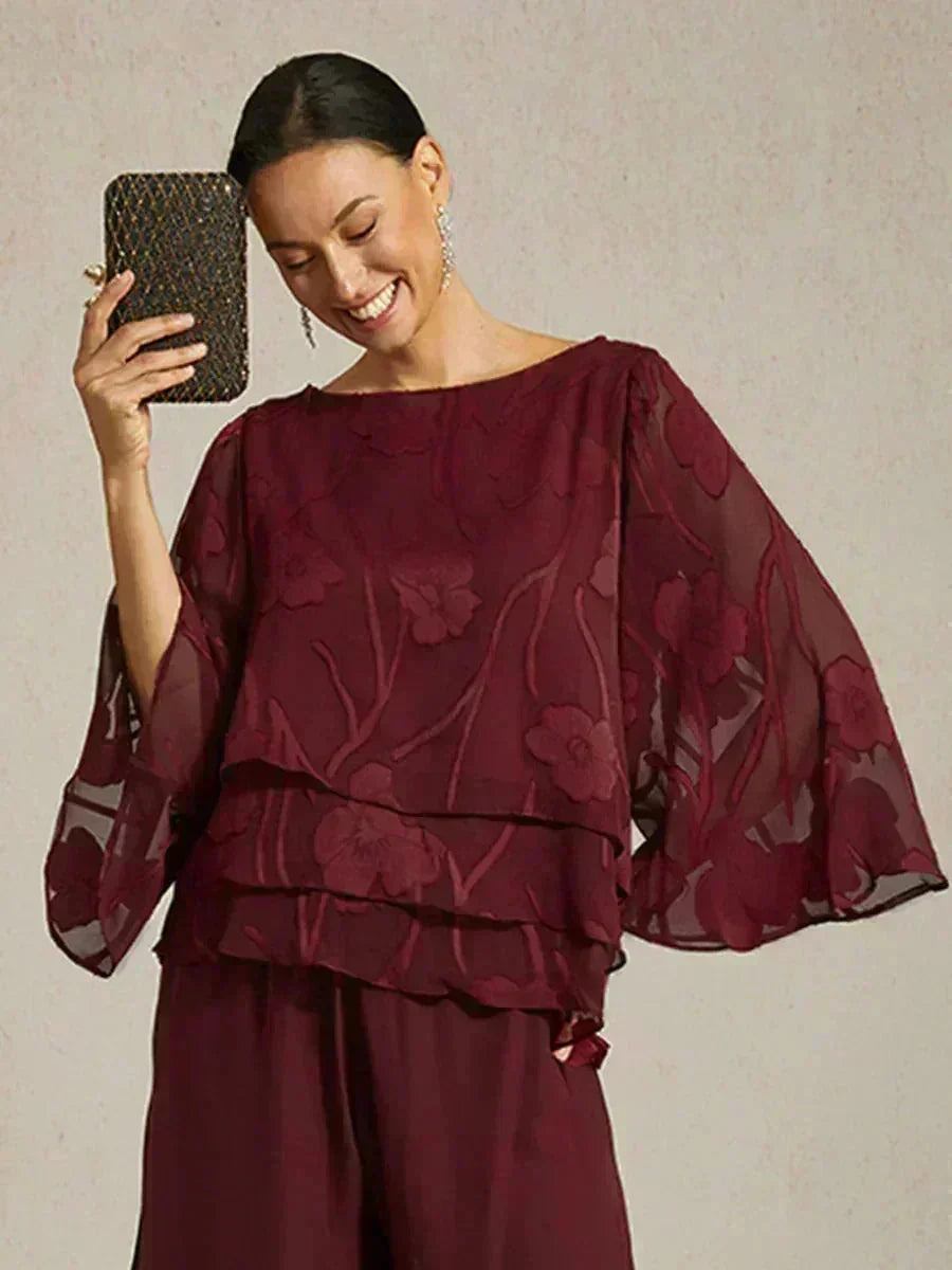Blusa tipo capa de gasa floral