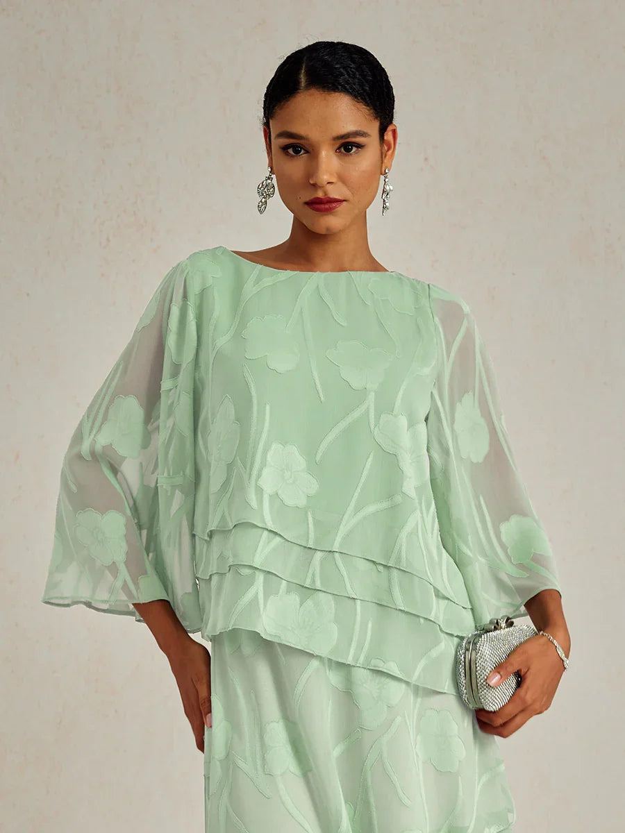 Blusa tipo capa de gasa floral