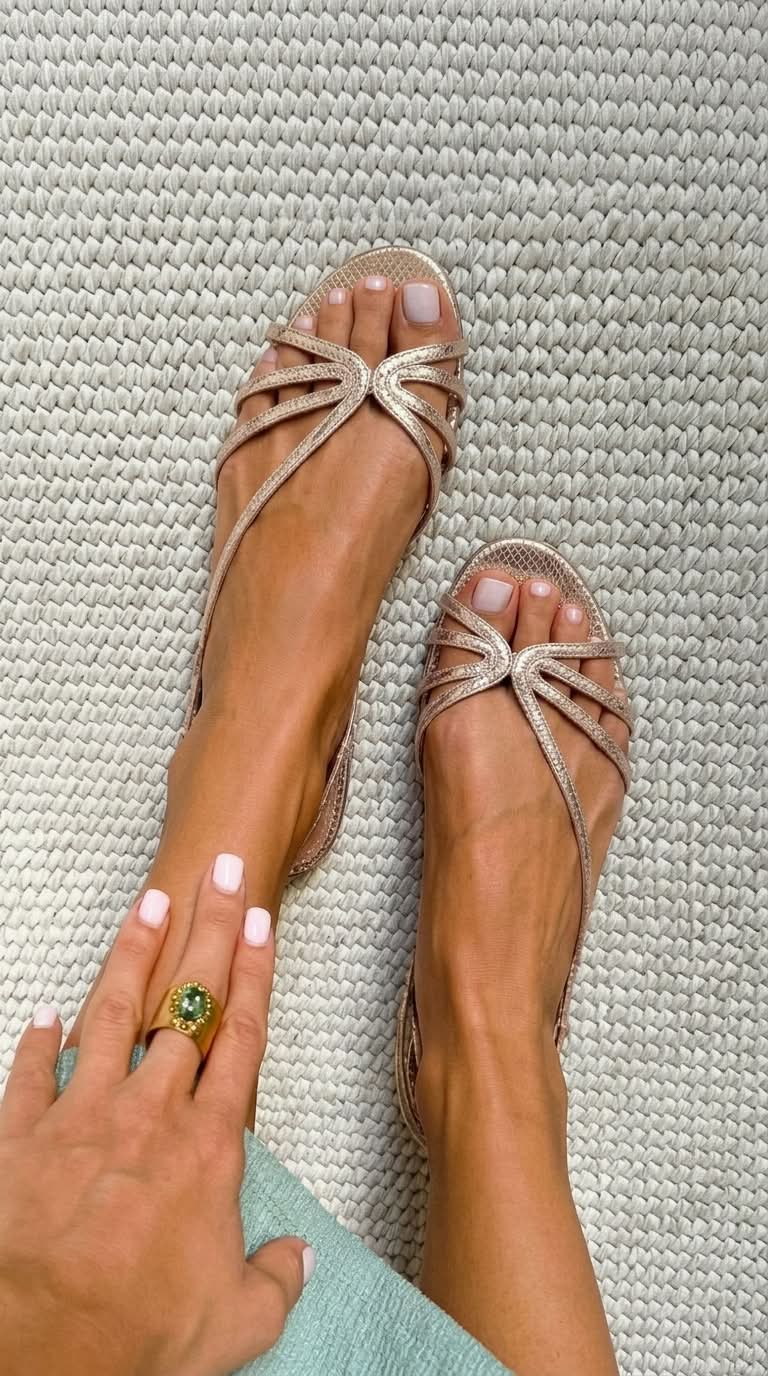 Serafina | Sandalias doradas de verano