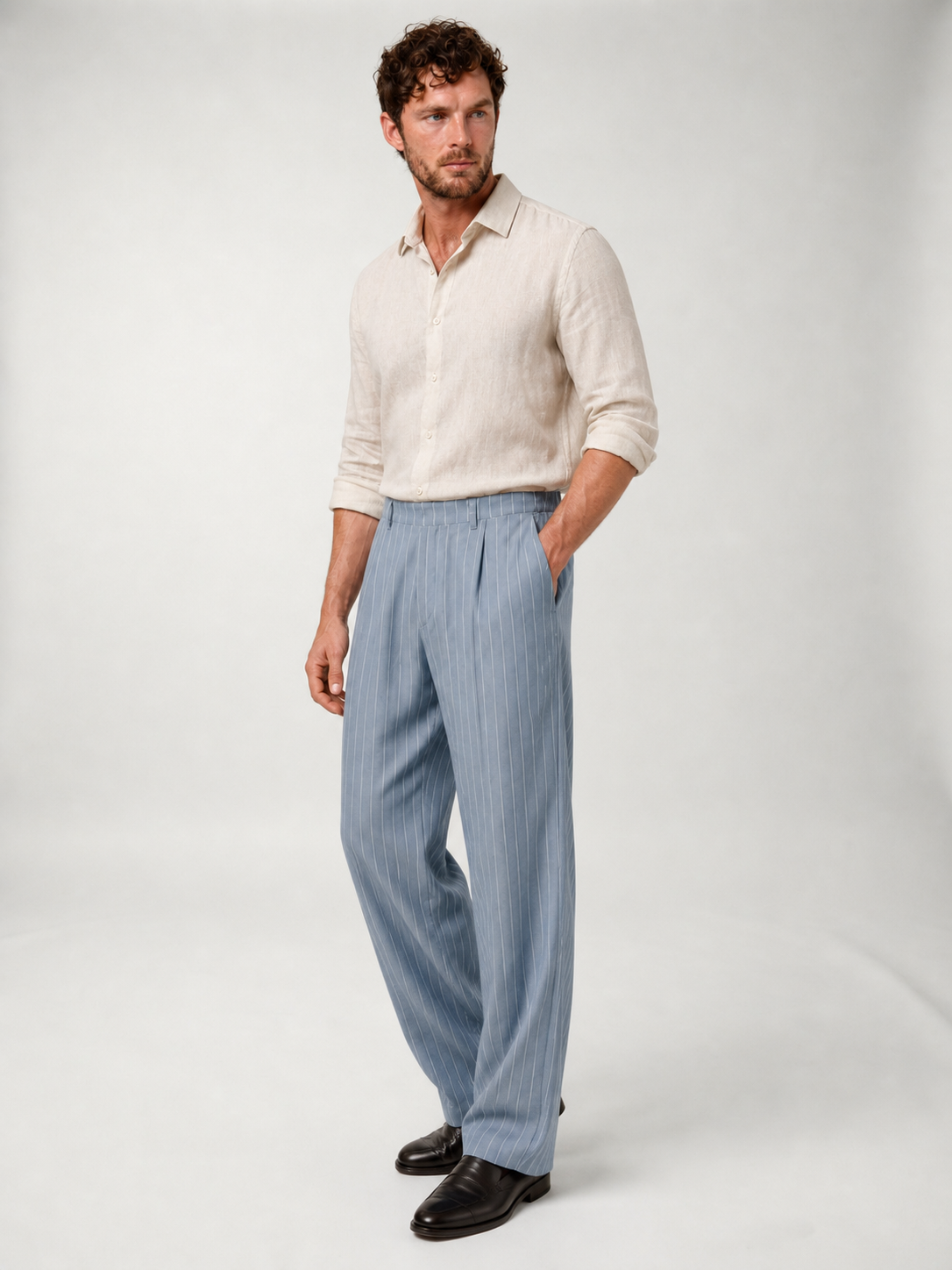 Pantalones de Lino a Rayas