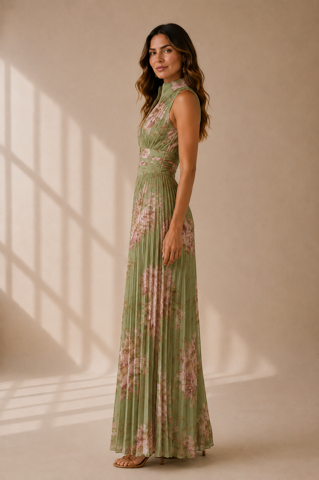 Inés | Mono plisado de gasa floral