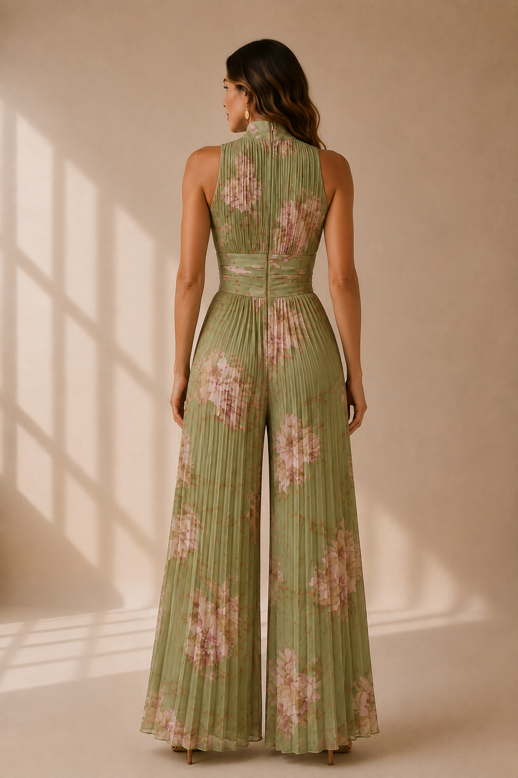 Inés | Mono plisado de gasa floral