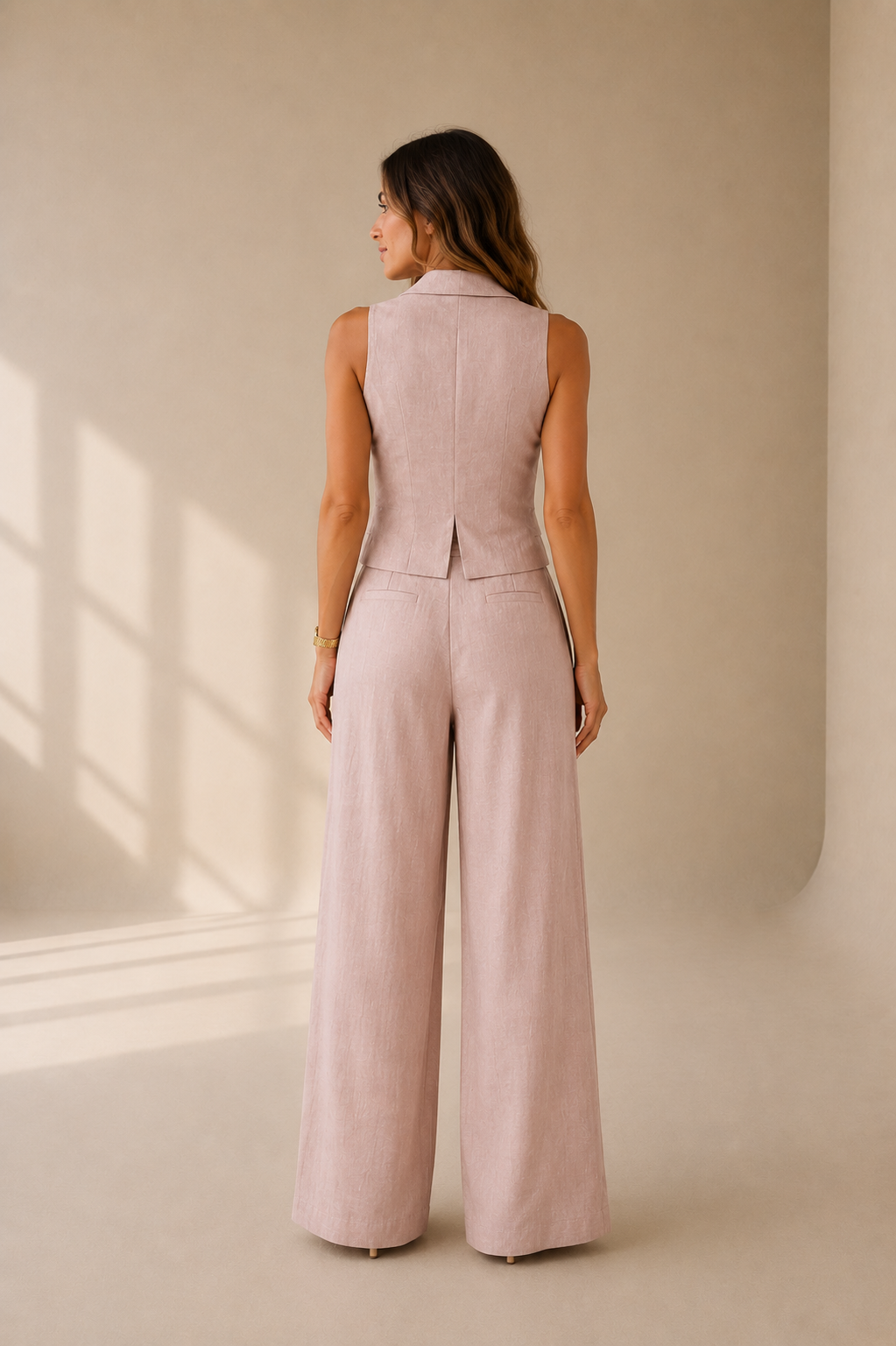 Carmen | Conjunto de lino de dos piezas con escote en V