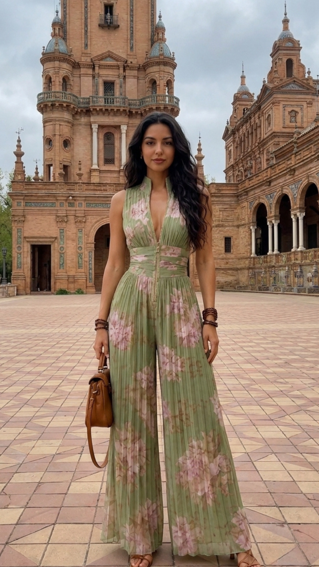 Inés | Mono plisado de gasa floral
